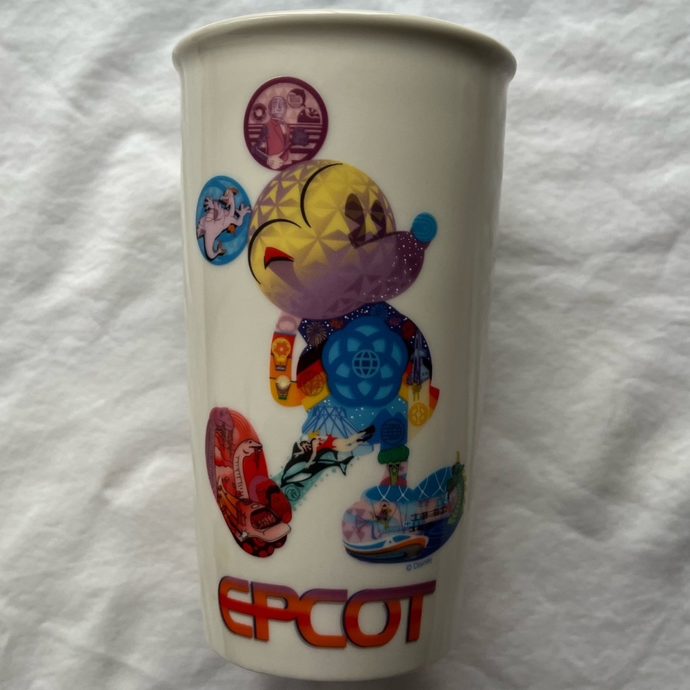 NWT Disney Parks Epcot Starbucks Ceramic Tumbler 12oz